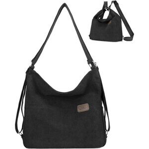 Corduroy Tote Bag for Women Convertible Backpack Crossbody Purse Shoulder Bag